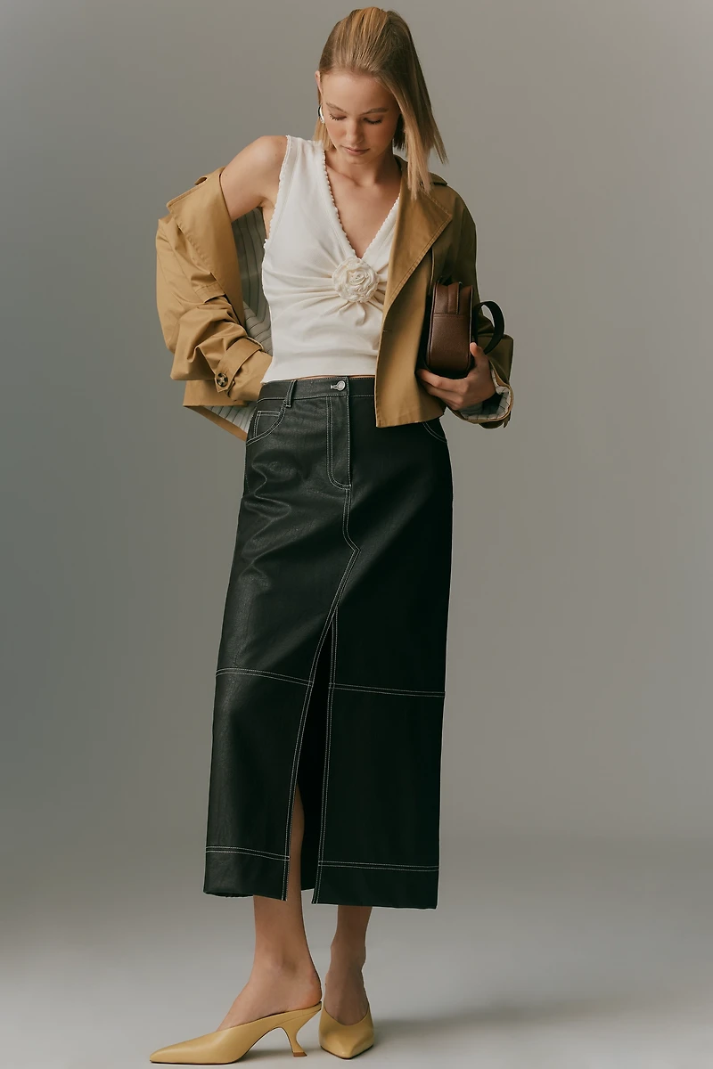 Maeve Rosette V-Neck Sleeveless Top