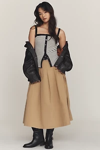 Maeve Square-Neck Button-Front Tank Top