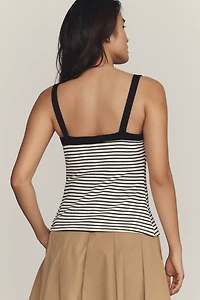 Maeve Square-Neck Button-Front Tank Top