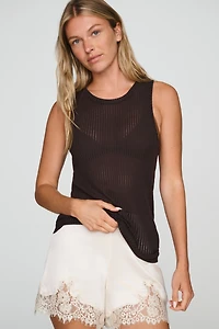 By Anthropologie Sheer Ribbed Tank