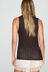 By Anthropologie Sheer Ribbed Tank