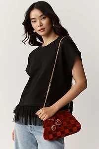 Maeve Short-Sleeve Ruffle-Trim Oversized Top