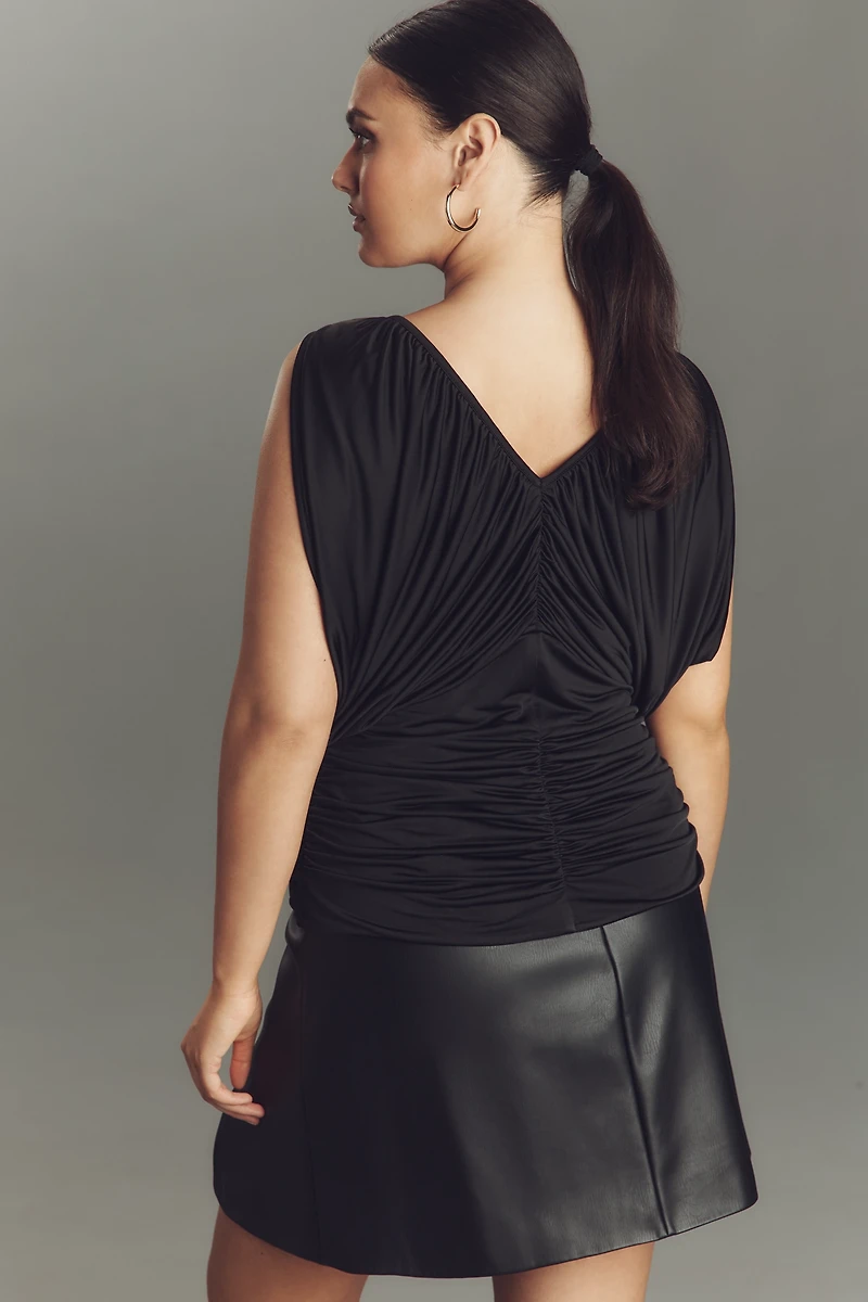 Eloquii Plus Shirred V-Neck Top