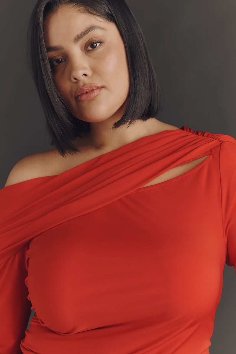 Eloquii Plus Off-Shoulder Long-Sleeve Top