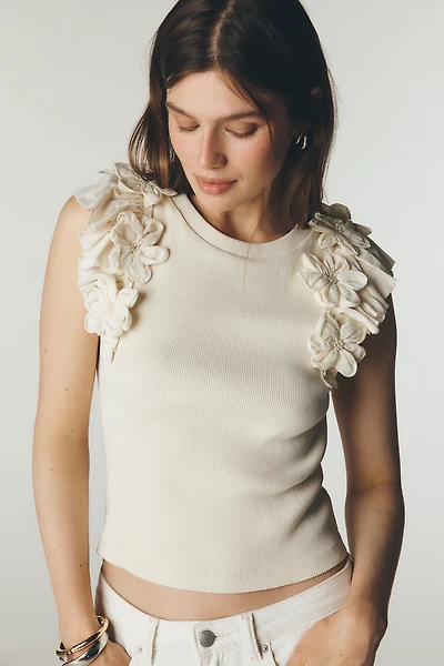 Ollari Fluttered Floral Tank