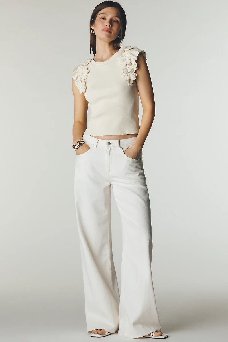 Ollari Fluttered Floral Tank