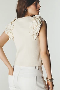 Ollari Fluttered Floral Tank