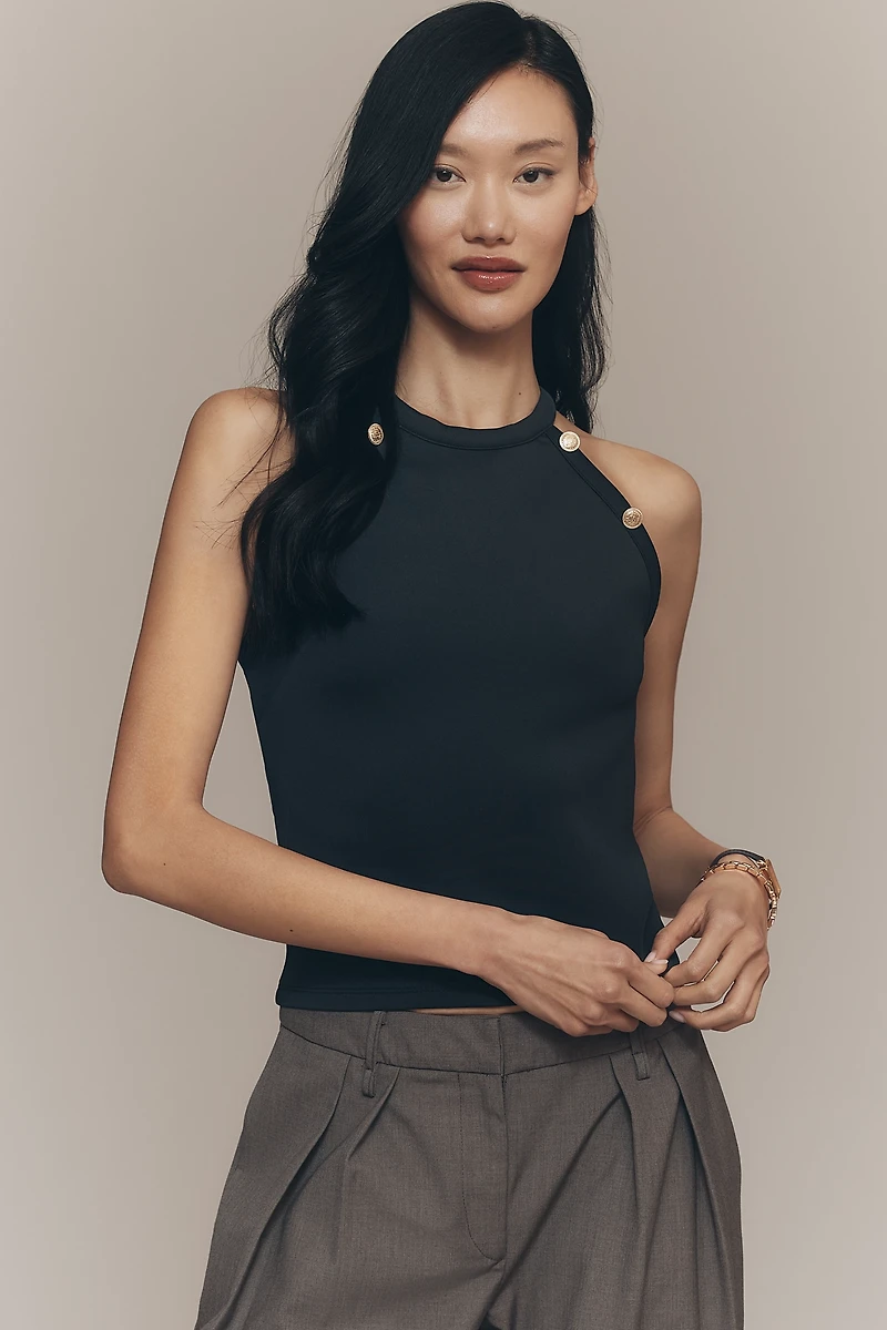 Maeve High-Neck Button Tank