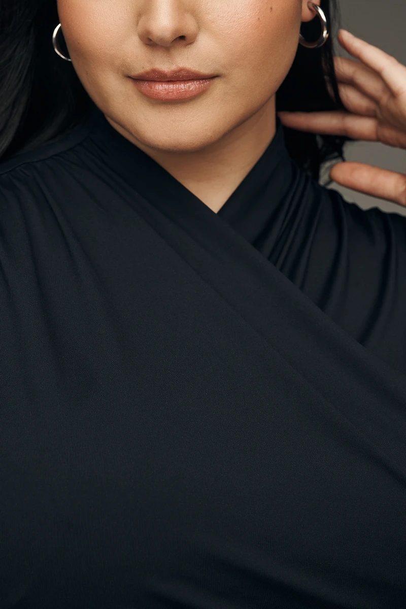 By Anthropologie Wrap Mock-Neck Muscle Tank