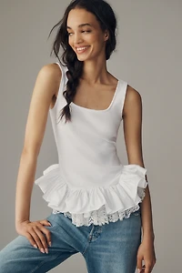ESTHE Ruffled Peplum Tank Top
