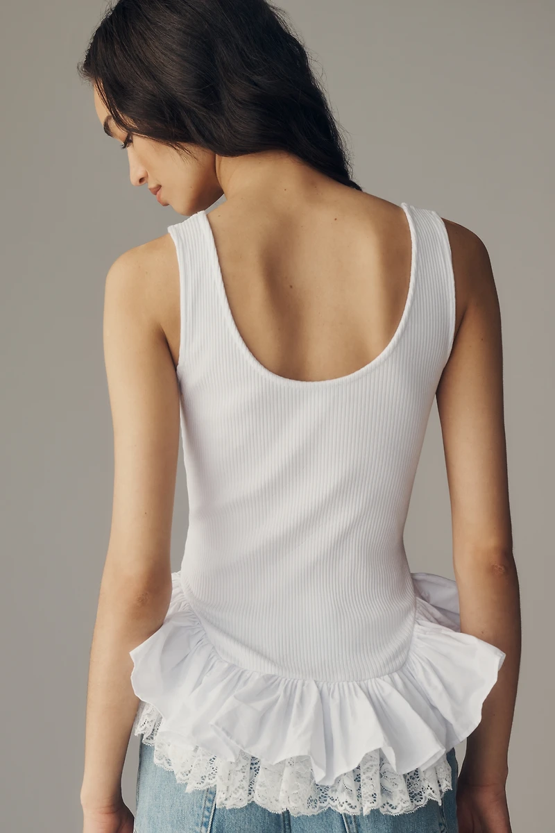 ESTHE Ruffled Peplum Tank Top