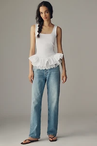 ESTHE Ruffled Peplum Tank Top