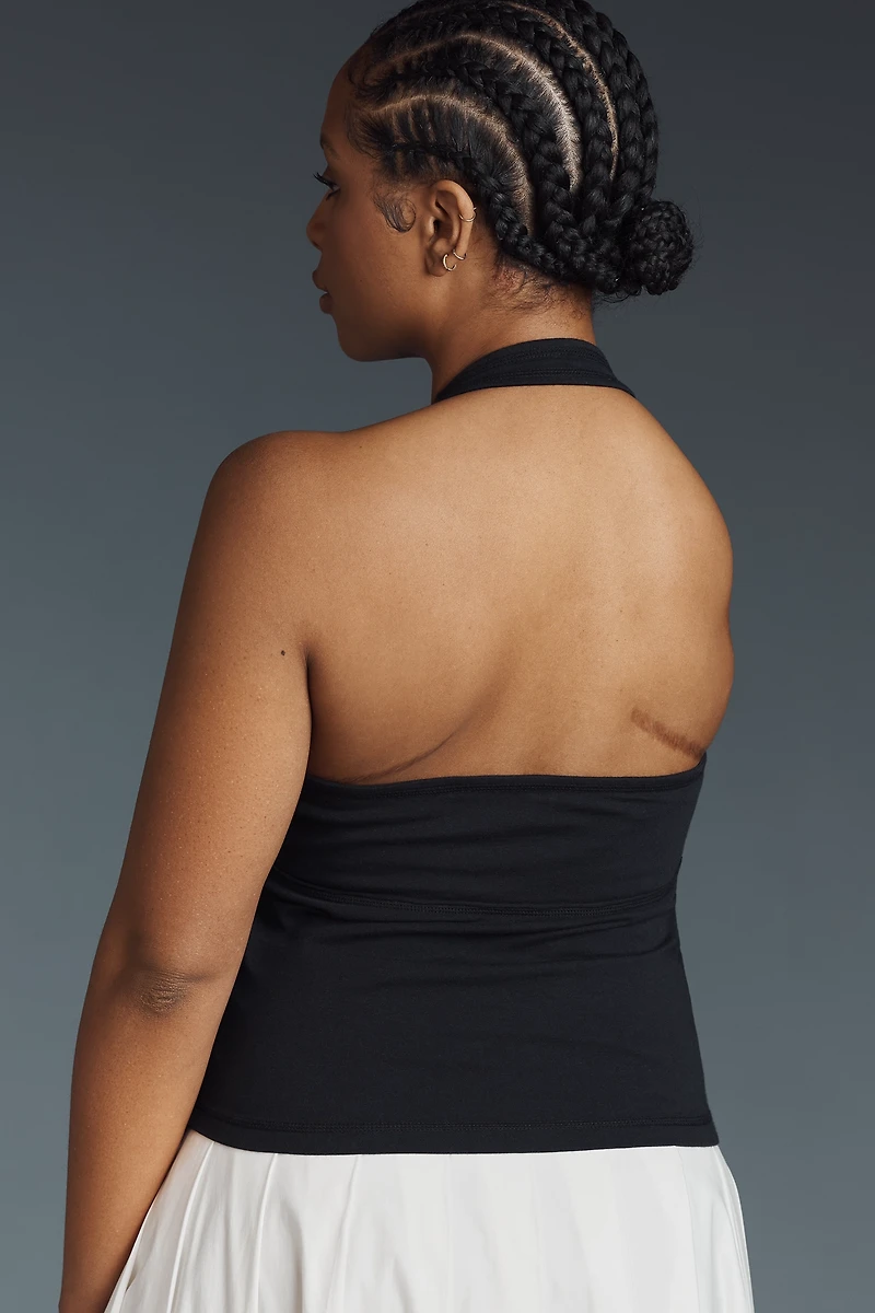 Pilcro Twist-Front Halter-Neck Top