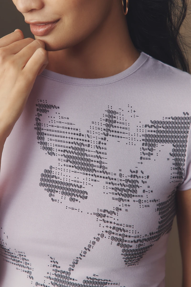 The Evan Short-Sleeve Graphic Raw-Edge Baby Tee