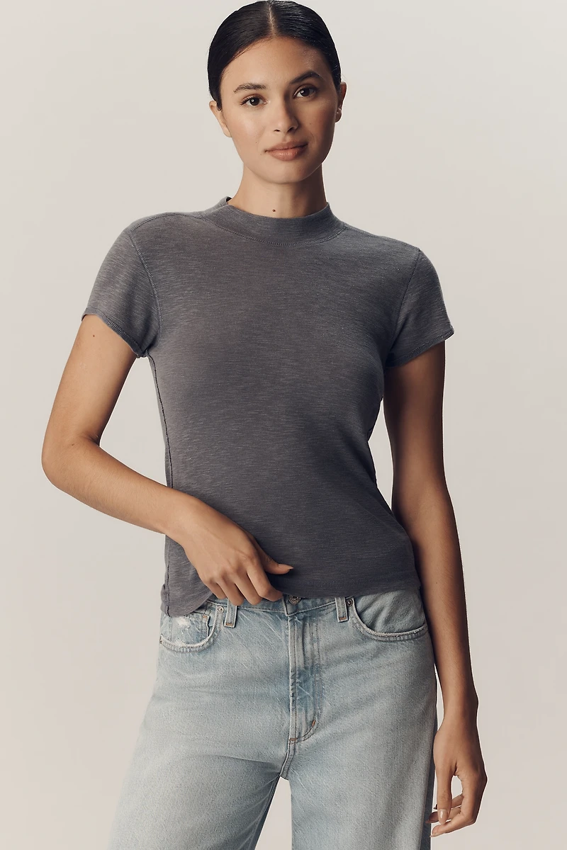 Pilcro Turtleneck Cotton Tee