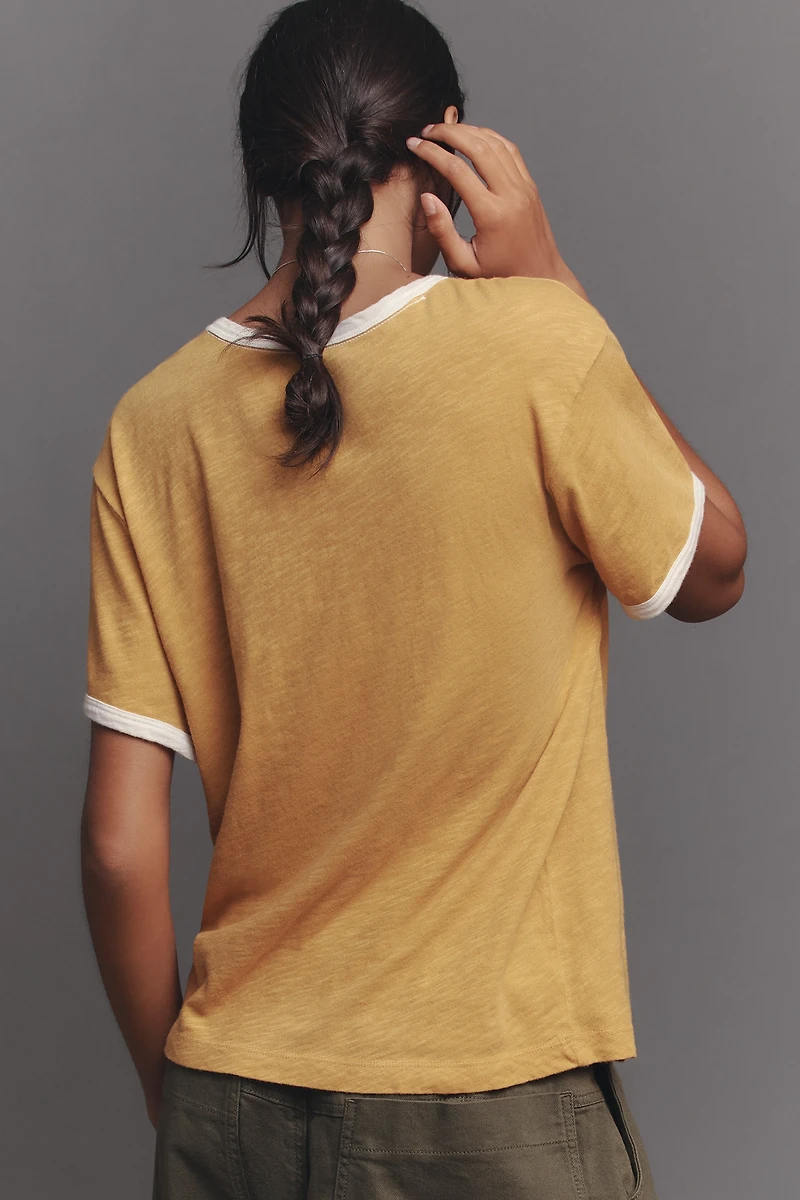 Pilcro Short Sleeve Graphic Knit Top