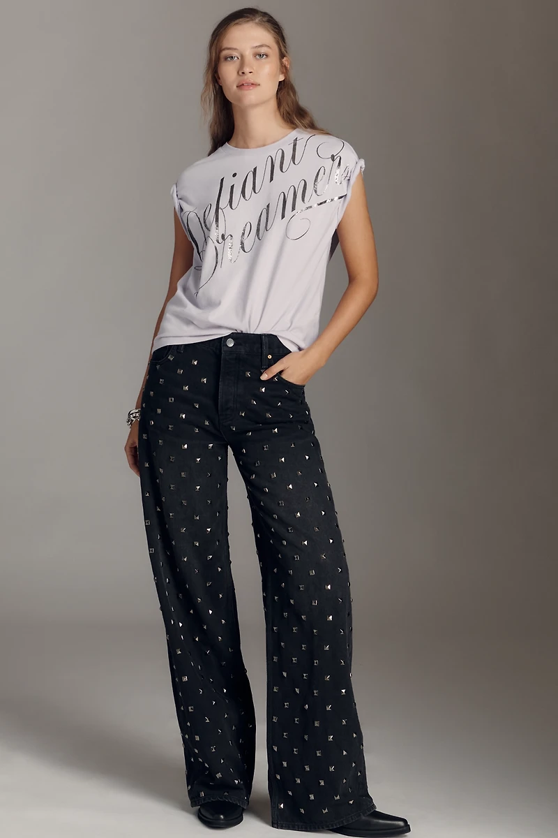 By Anthropologie Foil Graphic Muscle Tee