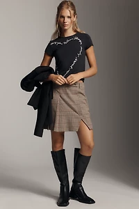 The Evan Short-Sleeve Graphic Raw-Edge Baby Tee