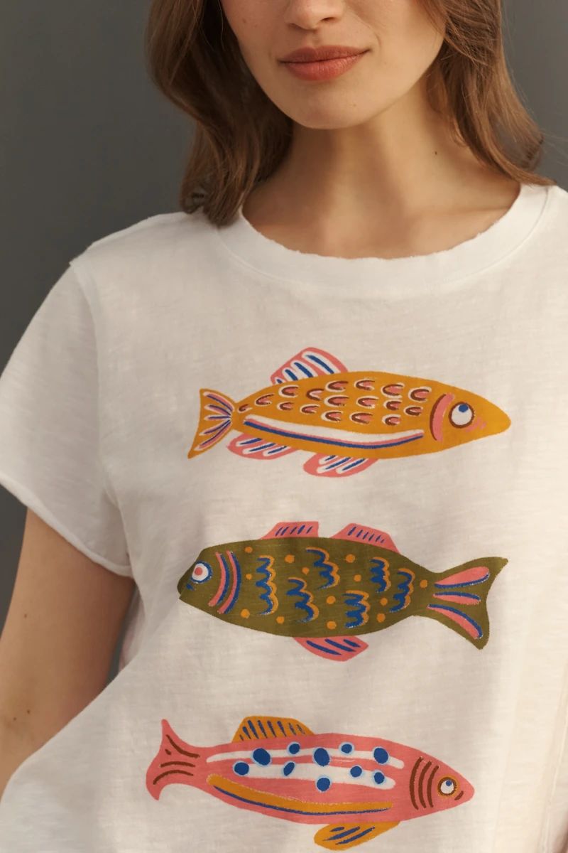 Maeve Cotton Fish Graphic Tee
