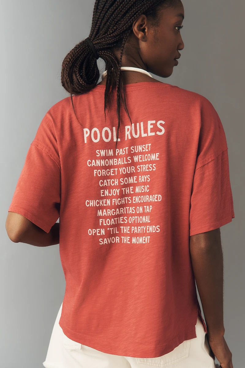 Pilcro Pool Rules Cotton Graphic Tee