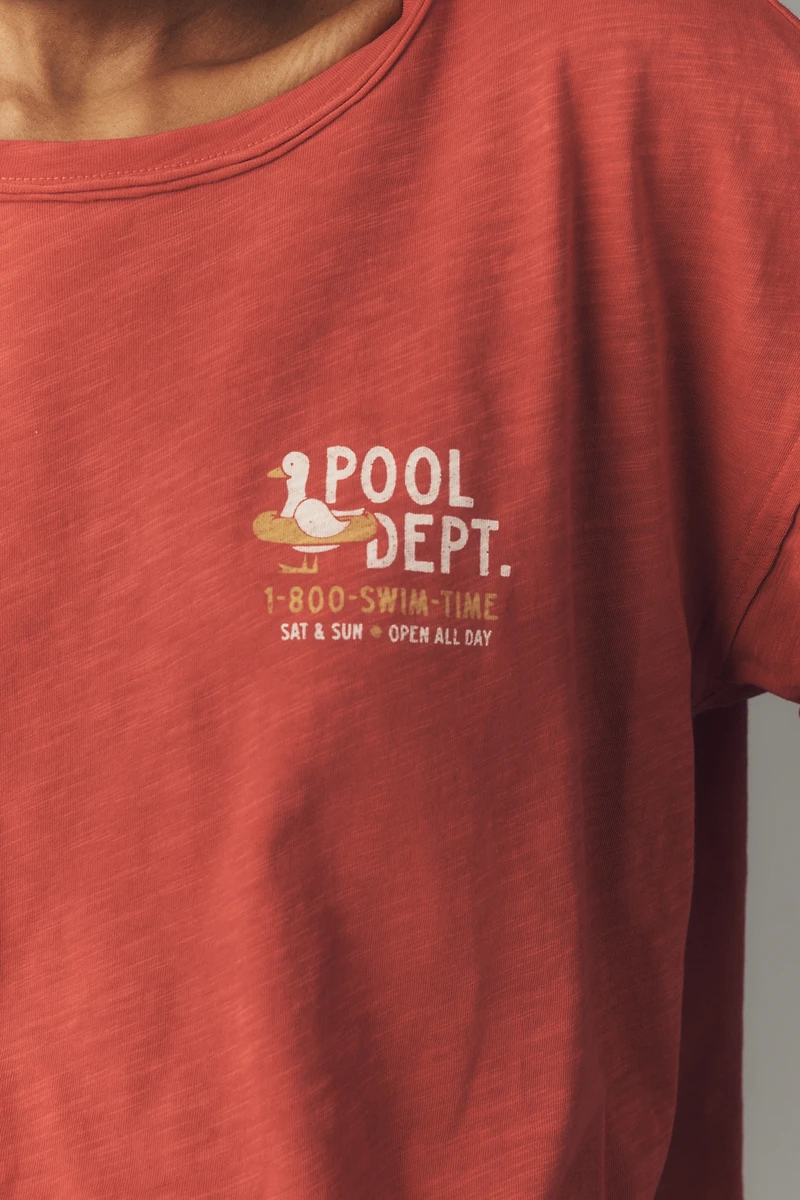 Pilcro Pool Rules Cotton Graphic Tee