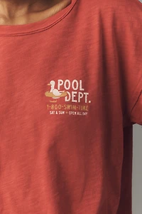 Pilcro Pool Rules Cotton Graphic Tee