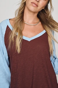 Pilcro Cotton V-Neck Knit Top