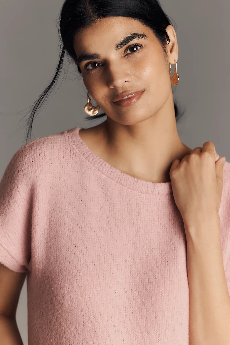 Pilcro Short-Sleeve Sweater Twofer Top
