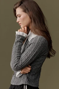 Maeve Lace-Collar Cardigan Sweater