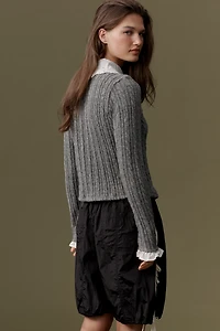Maeve Lace-Collar Cardigan Sweater
