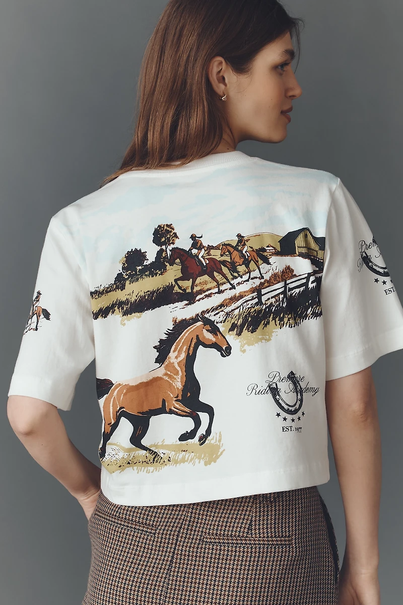 The Corey Short-Sleeve Boxy Tee by Maeve: Printed Souvenir Edition