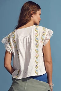 By Anthropologie Crop Swing Top