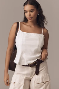 Pilcro Pintuck Square-Neck Tank Top