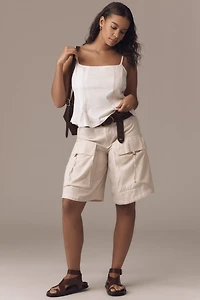 Pilcro Pintuck Square-Neck Tank Top