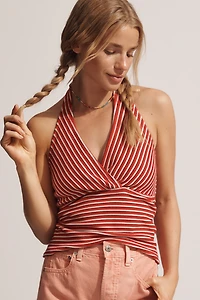 Pilcro High Tide Halter V-Neck Top