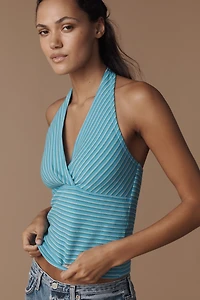 Pilcro High Tide Halter V-Neck Top