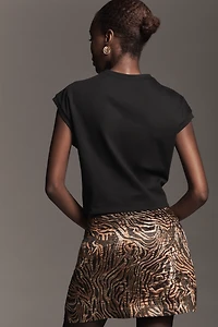 By Anthropologie Short-Sleeve Encrusted Top