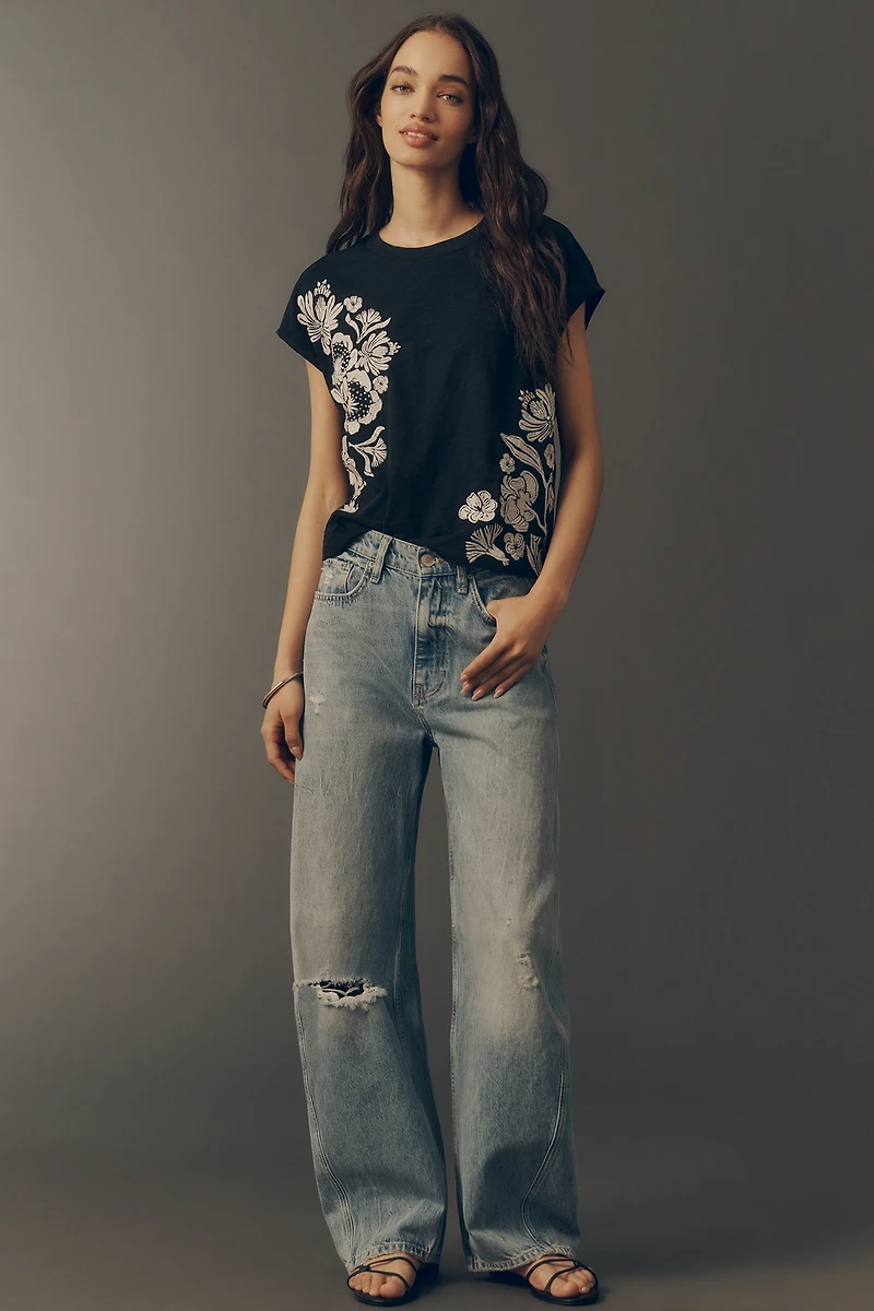 By Anthropologie Embroidered Topanga Tee