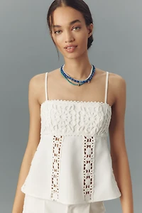 BLITHE Linen Blend Crochet Tank