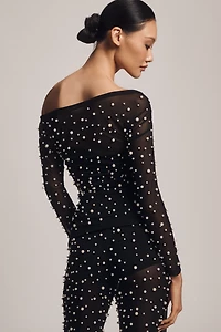 BLITHE Mesh Pearl Top