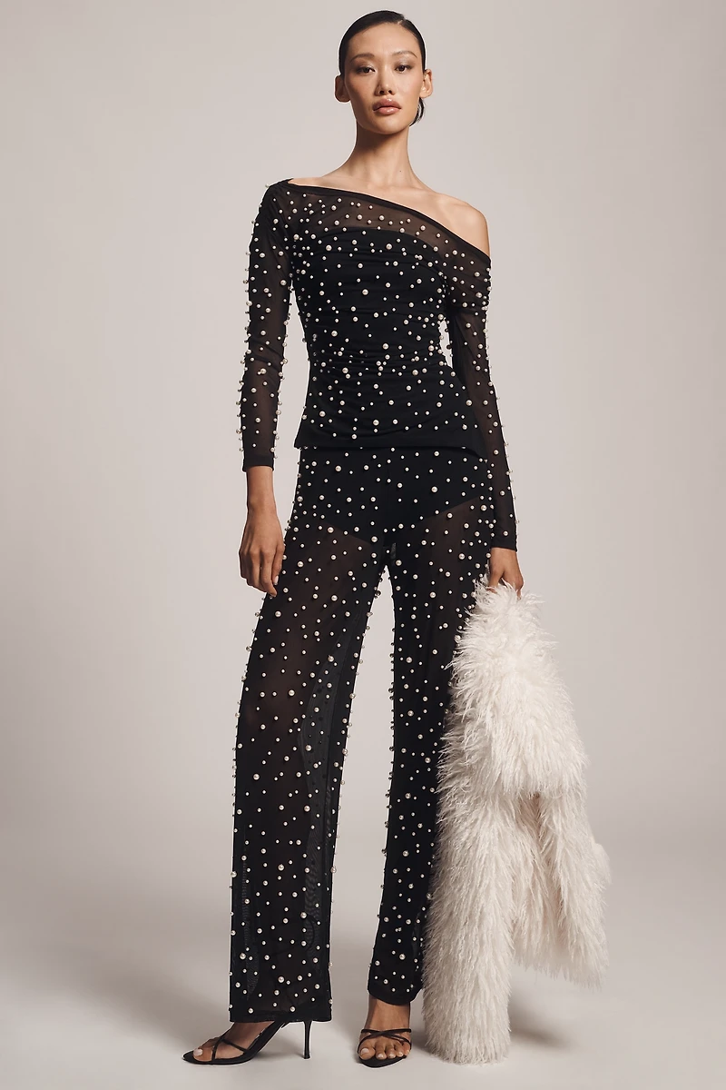 BLITHE Mesh Pearl Top