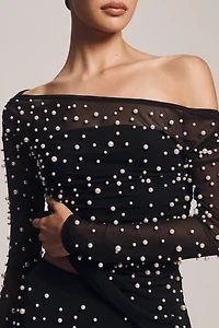BLITHE Mesh Pearl Top
