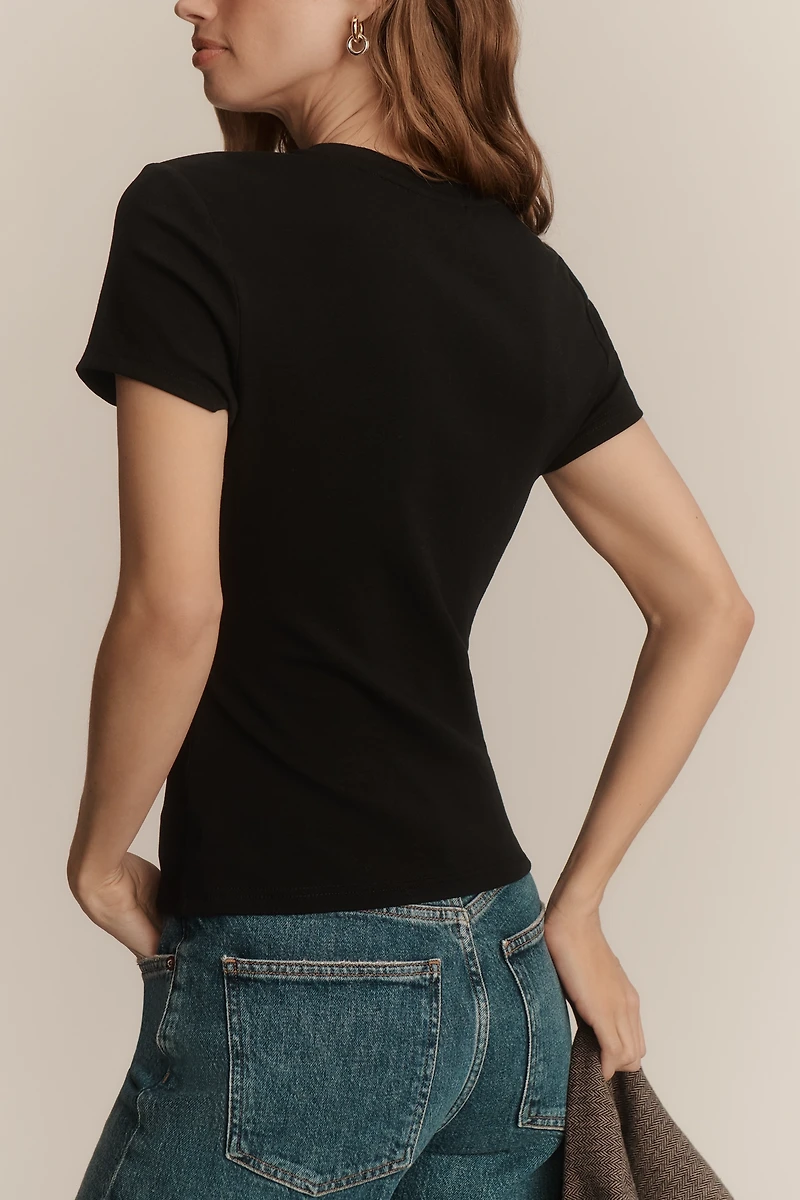 By Anthropologie Heart Cutout Tee