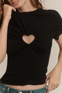 By Anthropologie Heart Cutout Tee