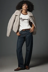 RAISONNEL Bonjour Graphic Ringer Tee