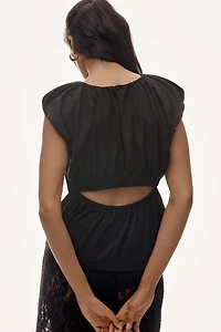 & Layered Puff-Sleeve Top