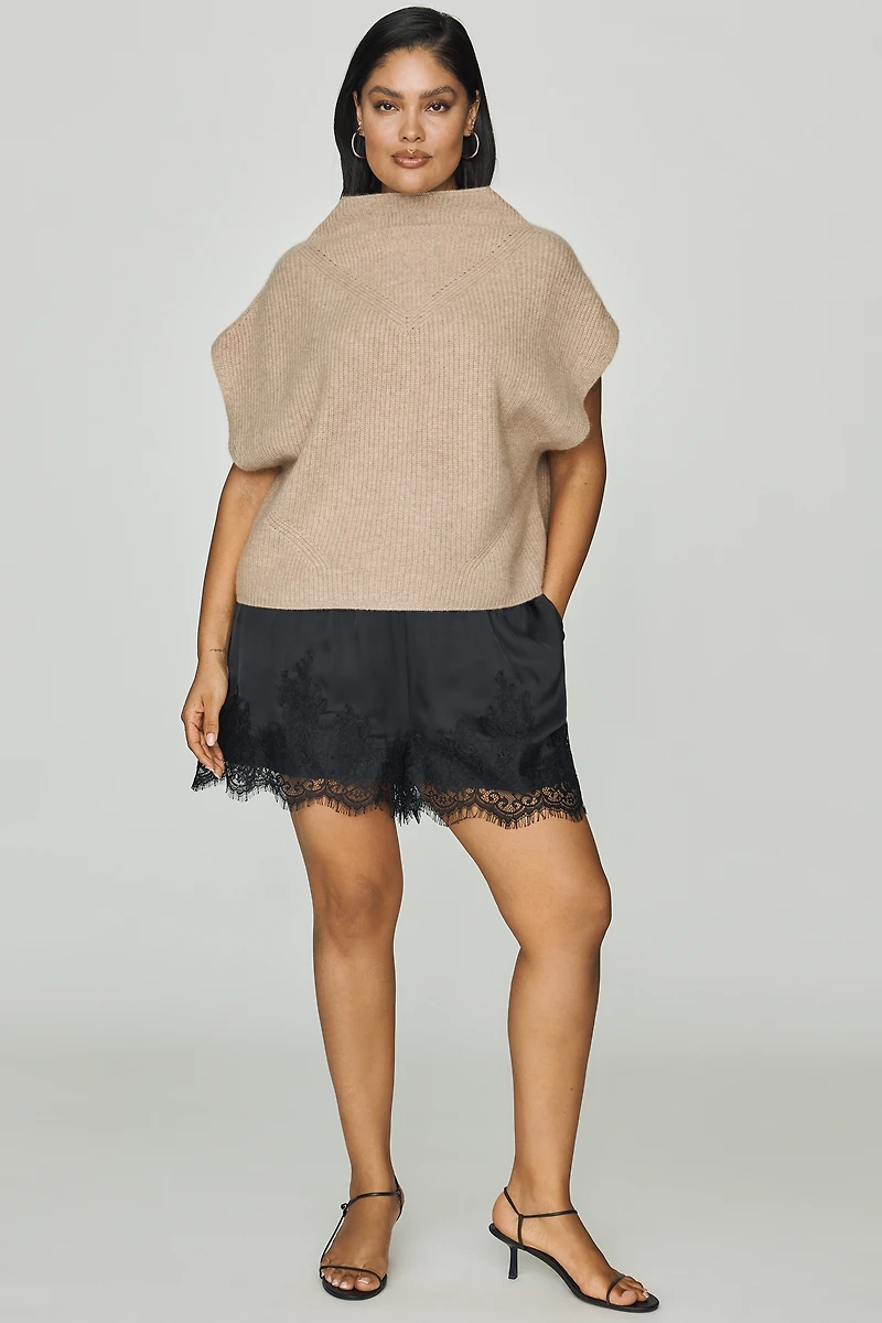 Enza Cashmere Poncho Sweater Vest