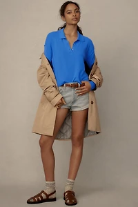 The Jensen Cashmere Crop Polo Sweater by Pilcro