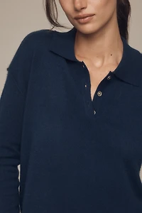 The Jensen Cashmere Crop Polo Sweater by Pilcro