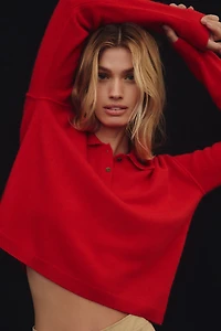 The Jensen Cashmere Crop Polo Sweater by Pilcro